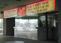 The theater's ticket booth and entrance. - , Utah