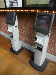 Two automatic ticketing machines in the main entry hall. - , Utah