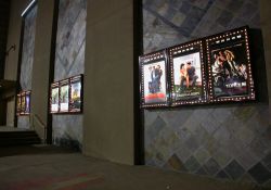 Poster cases along the southeast exterior wall. - , Utah