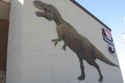 A tyranosaurus rex on the northeast outside wall of the theater. - , Utah