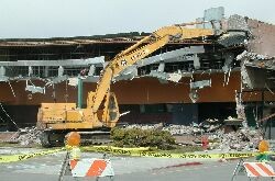 Demolition of the lobby.  The price boards for the concession stand are still on the wall. - , Utah