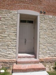 An original exit door on the west side of the Moroni Opera House. - , Utah
