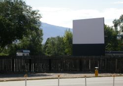 Screen 2 at the Motor-Vu Drive-In.  On the left is a small Snak-Shak. - , Utah