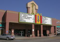 The front facade of the Cinemark Movies 10 dollar theater during the day. - , Utah