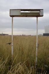 A broken sign along the boundary between the two theaters at the North Star Drive-In. - , Utah