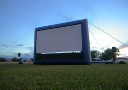 The smaller of the two inflatable screens of Open Air Cinema. - , Utah