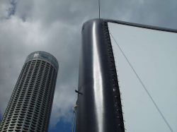 This photo of an AirScreen in Asia shows how tight and straight the screen is held. - , Utah