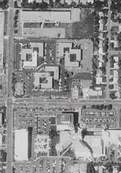 The former site of the Park Vu Drive-In on a 1997 aerial photo.  The theater was demolished and replaced with office buildings. - , Utah