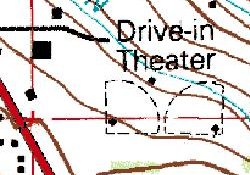 The Pioneer Twin Drive-In on a 1993 geological survey map. - , Utah