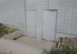 These two exit doors were added along the back wall of the theater when the Plaza was split into the Valley Twin.   - , Utah