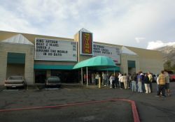 A line of moviegoers waits at the box office of the Cinemark Movies 8 in Provo. - , Utah