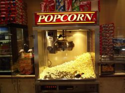 A popcorn popper at the Redstone 8 Cinemas concession stand. - , Utah