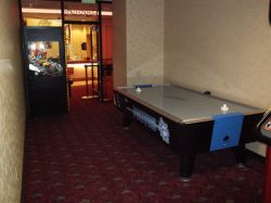 A pool table in the front half of the game room.  Off the picture on the left are the arcade games. - , Utah
