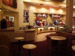 A seating area for the snack bar at the Redstone Cinemas in Park City, Utah. - , Utah