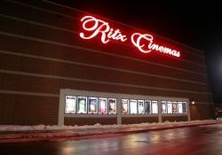 The sign for the Ritz Cinemas and 15 movie poster cases. - , Utah