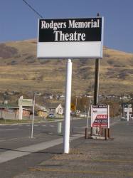 The theater's sign by the street. - , Utah