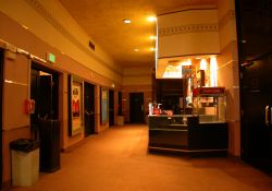The lobby in front of SCERA Showhouse I.  The doors on the left lead to the two ticket windows and the doors on the right go into the auditorium. - , Utah
