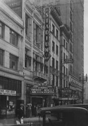 The front of the Stadium Theatre on 1 March 1934.  The theater opened in 1933 and was renamed 'Studio Theatre' in 1934. - , Utah