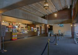 The lobby and concession stand of Trolley Corners Theater 1.  