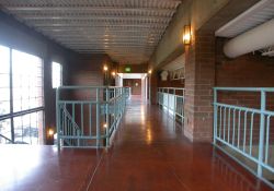 The top level of the Trolley Corners complex.  Above is the projection booth for Theater 1.  The area on the right is open to the lobby for Theater 1.