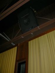 Hidden in the rafters in the back of Trolley Corners Theater 1 were two additional surround speakers which pointed down towards the screen. - , Utah