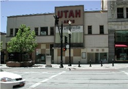 A view of the closed theater from across Main Street. - , Utah