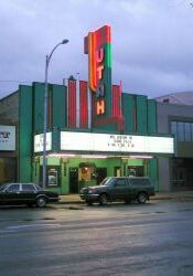 Mel Gibson in 'Signs' on the marquee of the Utah Theatre in 2002. - , Utah