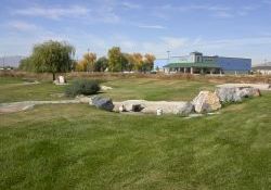 A park with a man-made river and pond, in the same development as the Water Gardens Cinema 6. - , Utah
