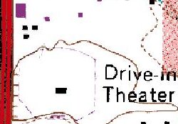 The Woodland Drive-In on a 1975 geological survey map.
