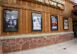Four poster cases on the left of the theater entrance at the Holiday Village 4. - , Utah